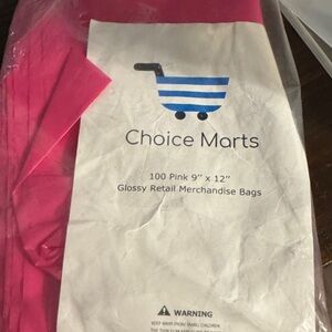 Pink Glossy Retail Merchandise Bags